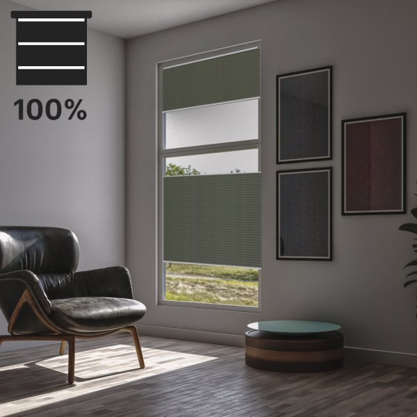 100%-Abdunkelung Wärme- & Sichtschutz-Honigwabenplissee PLISSMART® DISCO BLACKOUT