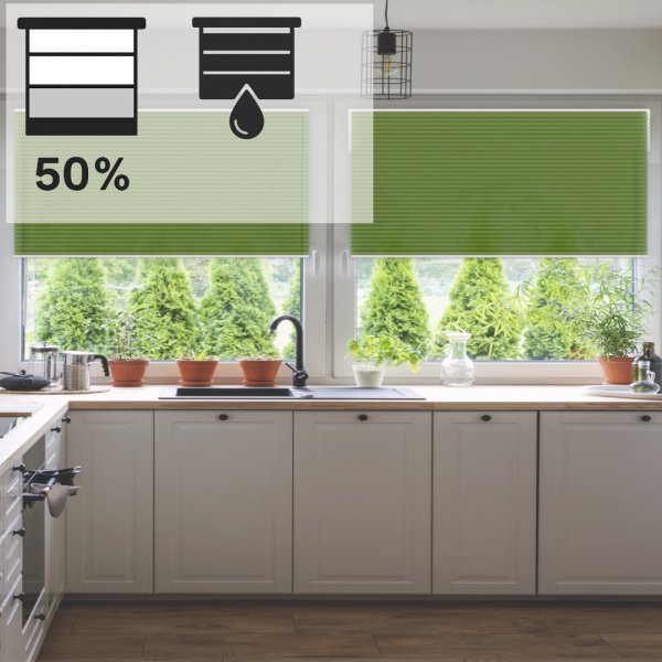 wasserfestes Plissee-Sichtschutz PLISSMART® SAMBA PEARL