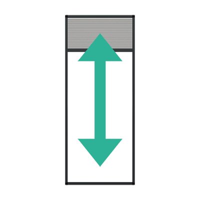 vertikal (oben/unten) (nur empfohlen bei kleineren Fenstern und Dachfenstern)